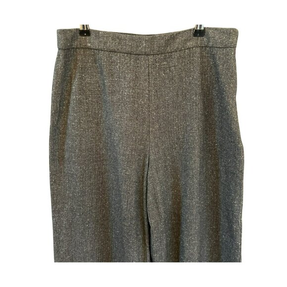 Rebecca Taylor Women's Gray Wool Silk Blend Cropped Wide Leg Pants Size 10 - Picture 2 of 8